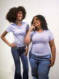 White & Red Striped Tee